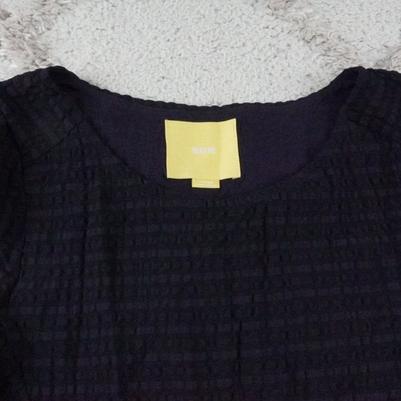 Maeve Textured Gauze Dress Womens Large Navy Blue Short Sleeve - Picture 4 of 13